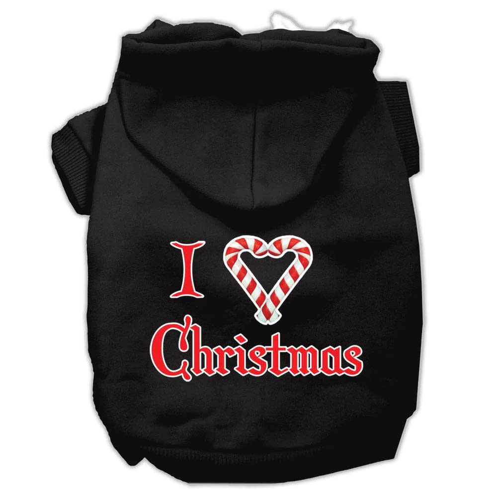 Mirage Pet Products I Heart Christmas Screen Print Pet Hoodies, Small, Bright Pink