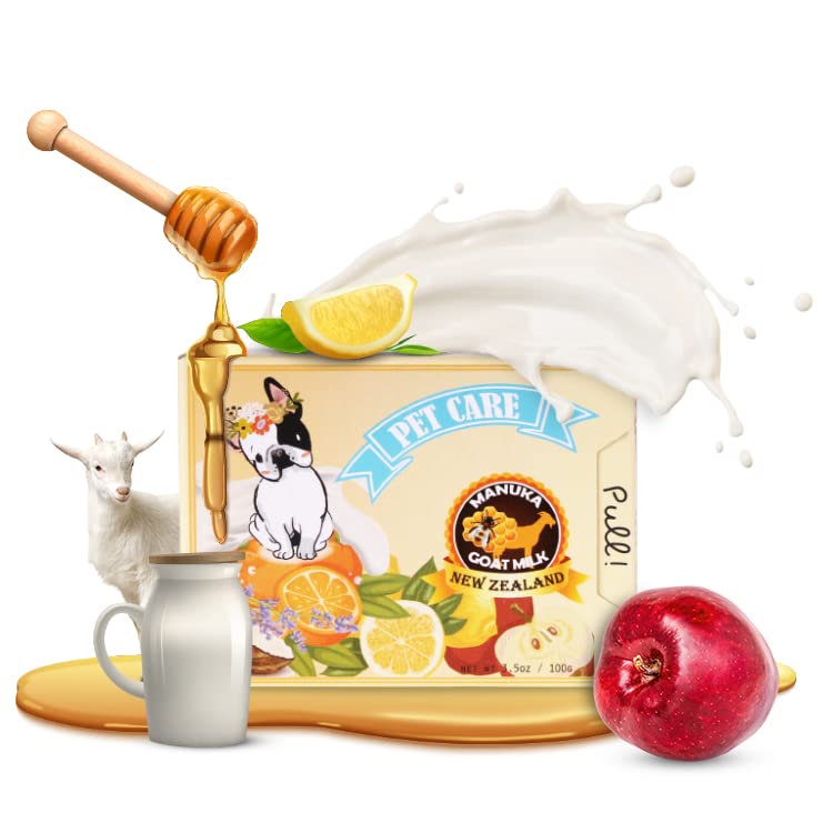 Memoir Pubble Soap - Natural Pet Shampoo Bar For Irritated, Itchy, Dry & Sensitive Skin | Manuka Honey & Goat Milk From New Zeal