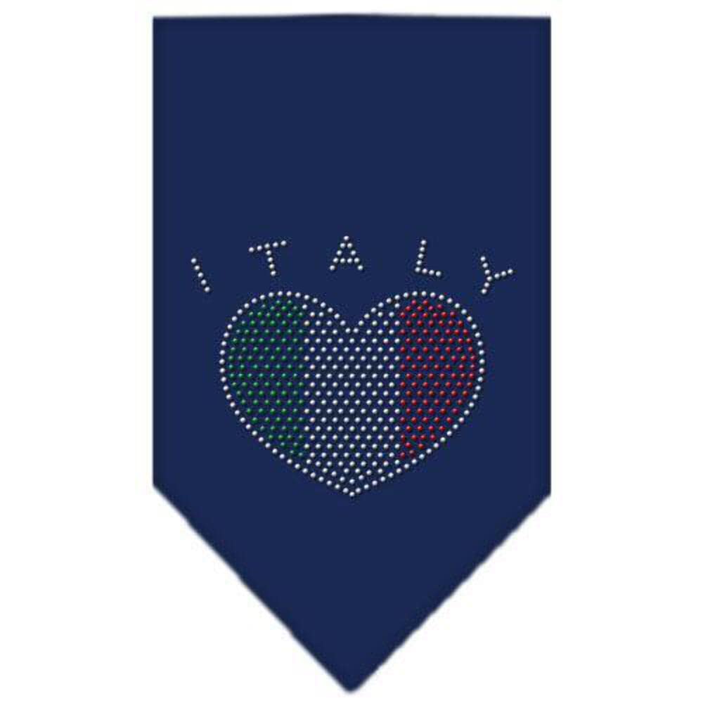 Pet and Dog Bandana Rhinestone, Italy Heart Black Small