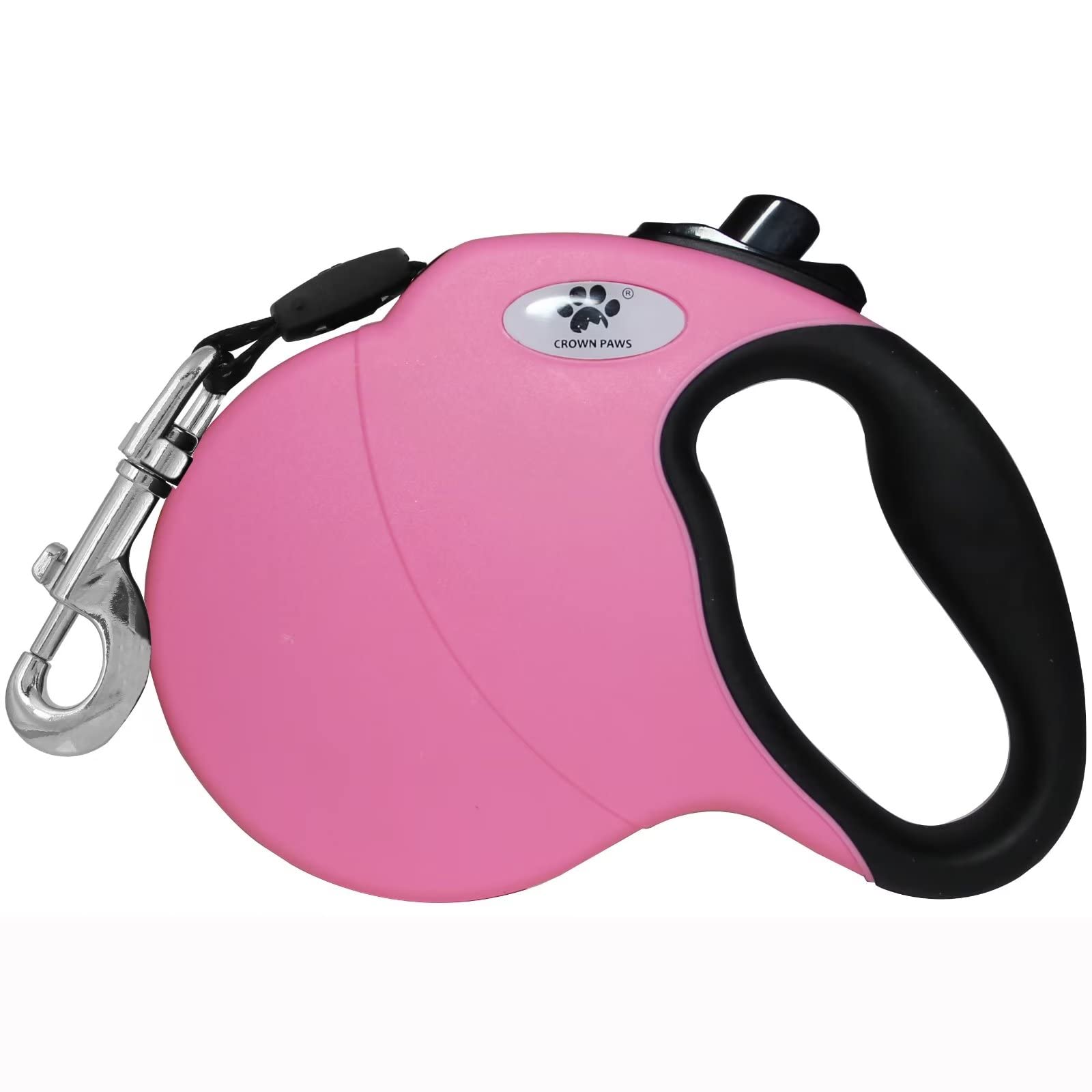 Crown Paws 13 Ft Retractable Dog Leash For Large Dogs Up To 26 Lbs,Tangle-Free Nylon Tape,Pink Dan S