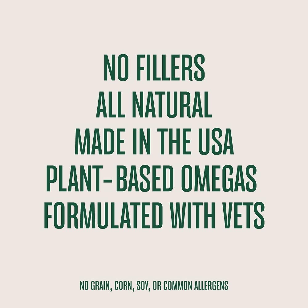 WagWell Ahiflower Omega Oil Dog Chews - Vet-Formulated Skin, Coat, Hip and Joint - Plant-Based Omega 3, 6 and 9 Supplement - Nat