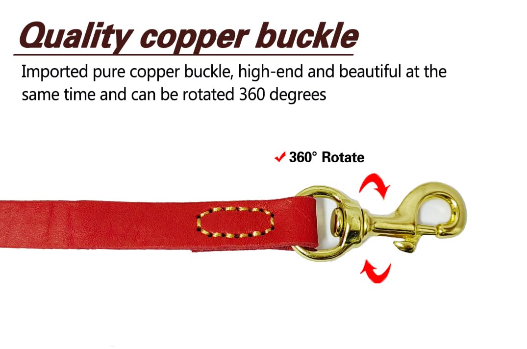 Lwbmg Leather Dog Leash 4Ft, Heavy Duty Genuine Leather Braided Dog Training Leash, Soft Leather Leash For Medium And Large Bree