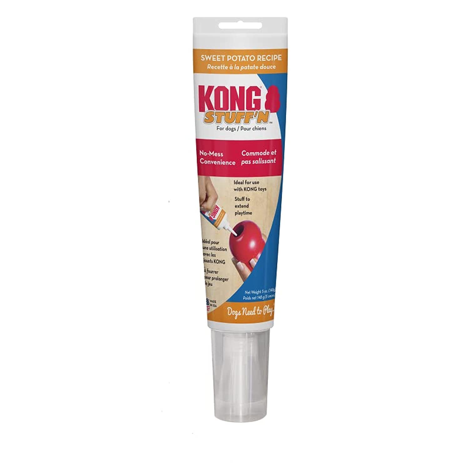 KONG - Stuffn Paste - Dog Treat with Real Ingredients, Great for Stuffing KONG Rubber Toys - 5 Ounce - Sweet Potato