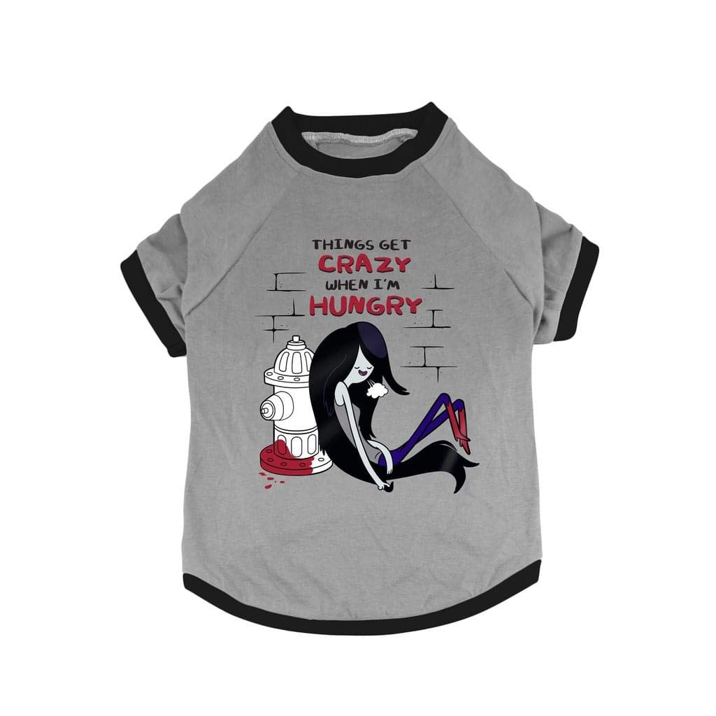 Crowded Coop, LLC Adventure Time Marceline Hydrant Dog Pet T-Shirt: Small, Black, Cotton Blend, Small (girth- 15-18, length 8.