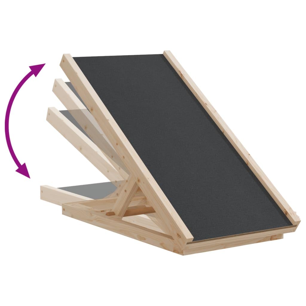 Vidaxl Solid Fir Wood Dog Ramp 70 X 35 Cm Grey