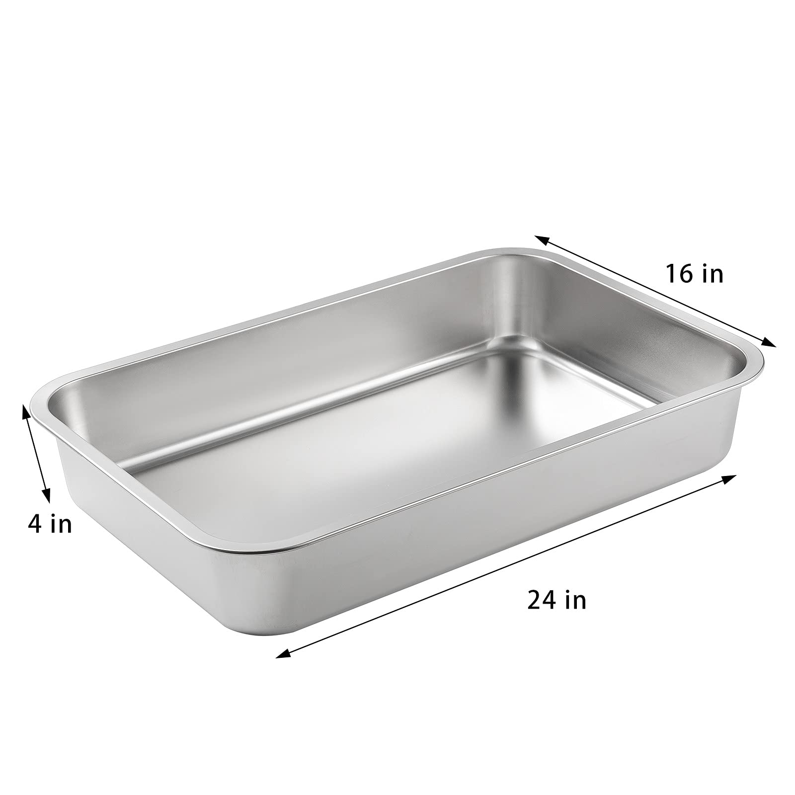 Yangbaga Stainless Steel Litter Box For Cat And Rabbit,Odor Control Litter Pan,Non Stick Easy To Clean,Never Bend,Rust Proof Hig