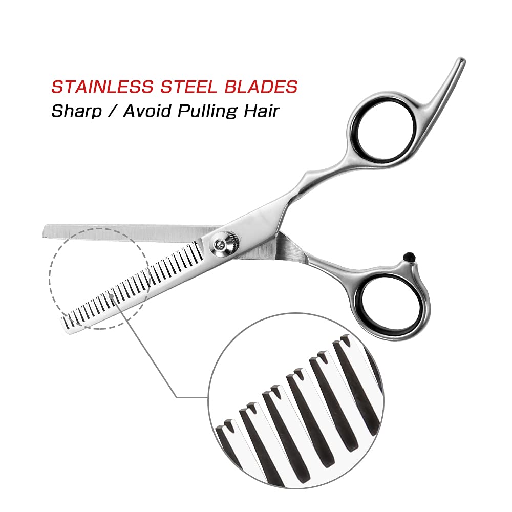 Chibuy Dog Grooming Scissors 4Cr Stainless Steel Pet Thinning Shears For Dogs And Cats, Heavy-Duty Titanium Coated Home Dog Thinning Scissors, Size 6.7'