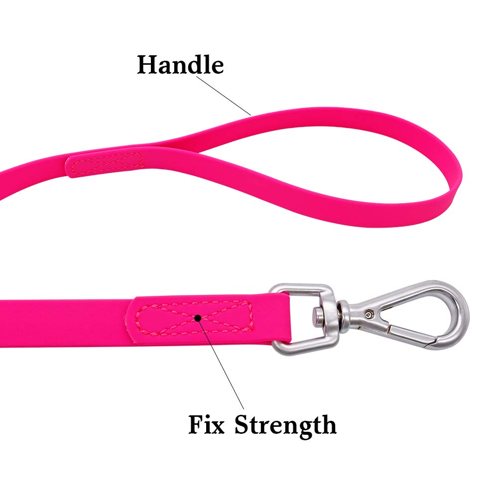 Waterproof Dog Training Leash 50Ft 30Ft 15Ft 10Ft 5Ft Heavy Duty Recall Long Lead For Large Medium Small Dogs (10Ft, Pink)
