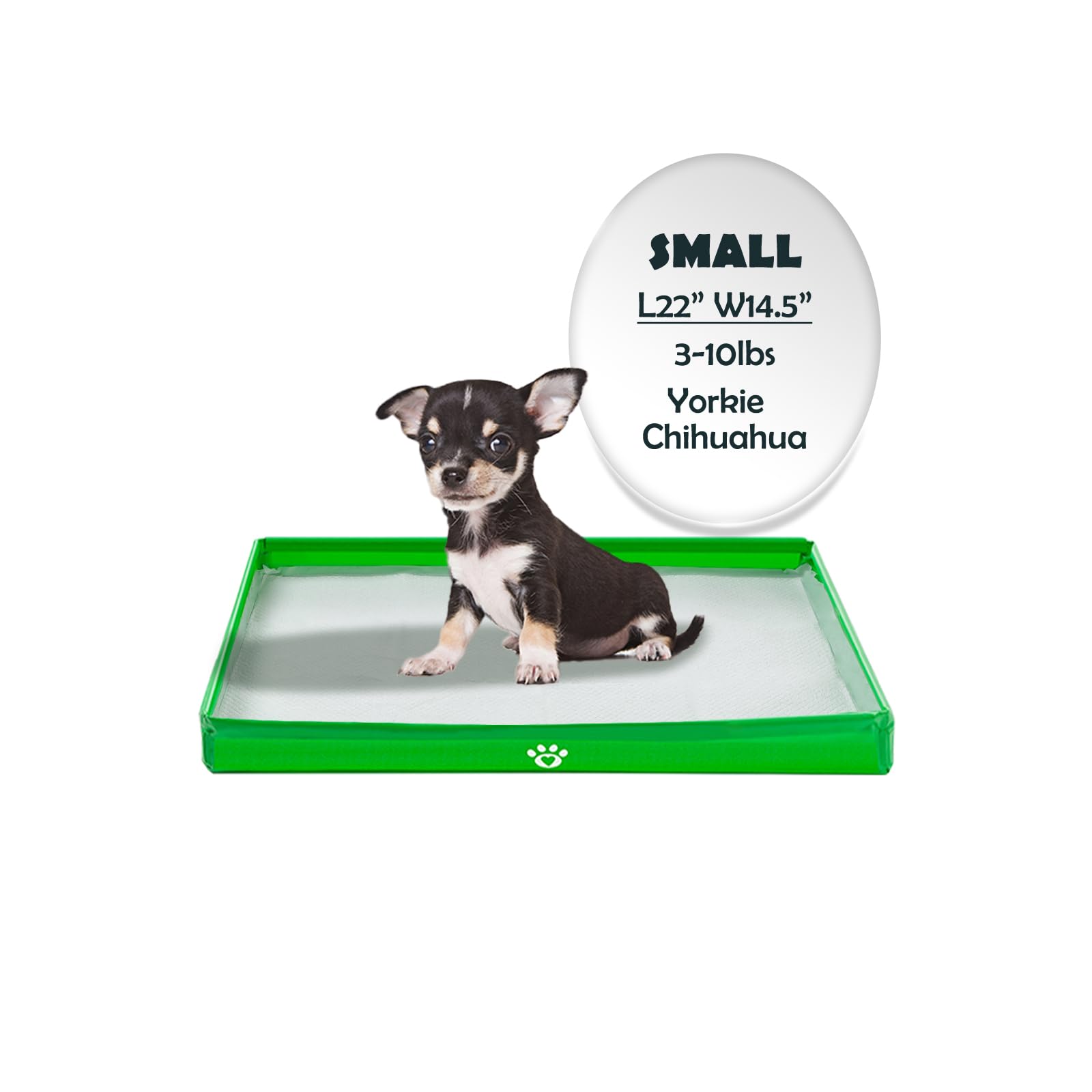 Meexpaws Dog Pee Pad Holder Foldable, Puppy Pad Holder Liner Base High Side, Dog Litter Box Indoor 23X15 In, Training Pad Holder