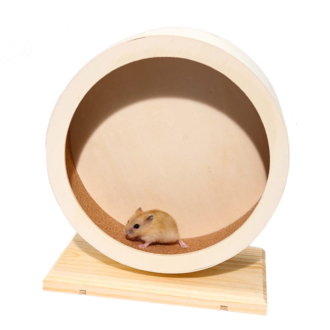 Antiai Hamster Wooden Silent Wheel, Small Animal Exercise Wheel Accessories, Quiet Spinner Hamster Running Wheels Toys For Hamsters,Guinea Pig, Gerbils, Mice And Other Small Pets,8.2' Medium Size