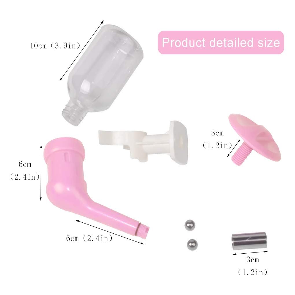 Andiker No-Drip Dog Water Dispenser Bottle-Dog Kennel Cage Water Dispenser Water Drinker Kettle For Pets Can Be Raised And Lowered Drinking Water Feeding Cage Water Bottle For Dogs (Pink)