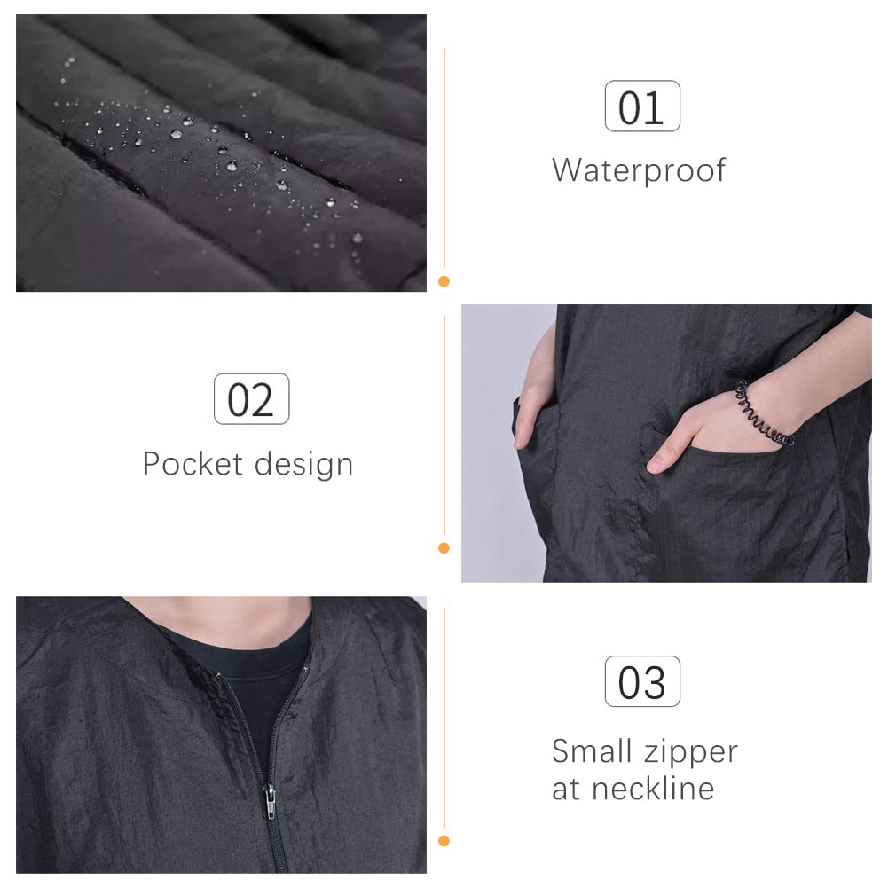 WAYUTO Short Sleeves Pet Grooming Smock with Zipper Dog Grooming Work Clothes with 2 Pockets Pet Grooming Shirt Dog Grooming Wor