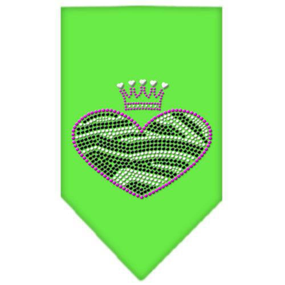 Mirage Pet Products 67-86 LGBPK Zebra Heart Rhinestone Bright Pink Print Bandana, Large