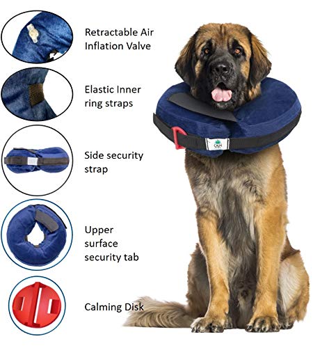 Calm Paws Behavior Support Protective Inflatable Collar XLarge w/Dog Calming Disc