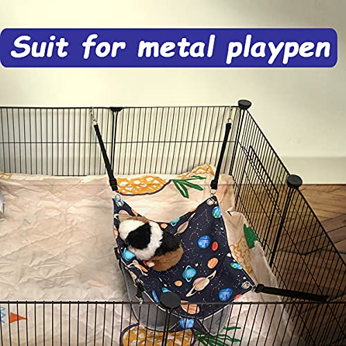 Fulue Ferret Rat Hammock Bed, Ferret Guinea Pig Nation Cage Accessories Kit Set Staff House And Hideouts Cave For Guinea Pig Ferret (Black Galaxy)