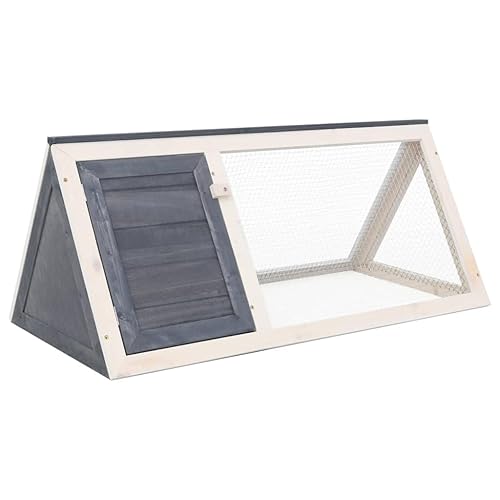 Vidaxl Animal Rabbit Cage Gray Wood