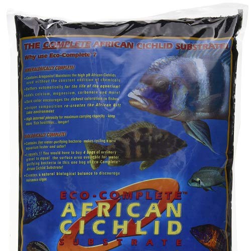 Caribsea Aquatics Eco-Complete African Cichlid Zack Sand, 20-Pound, Black