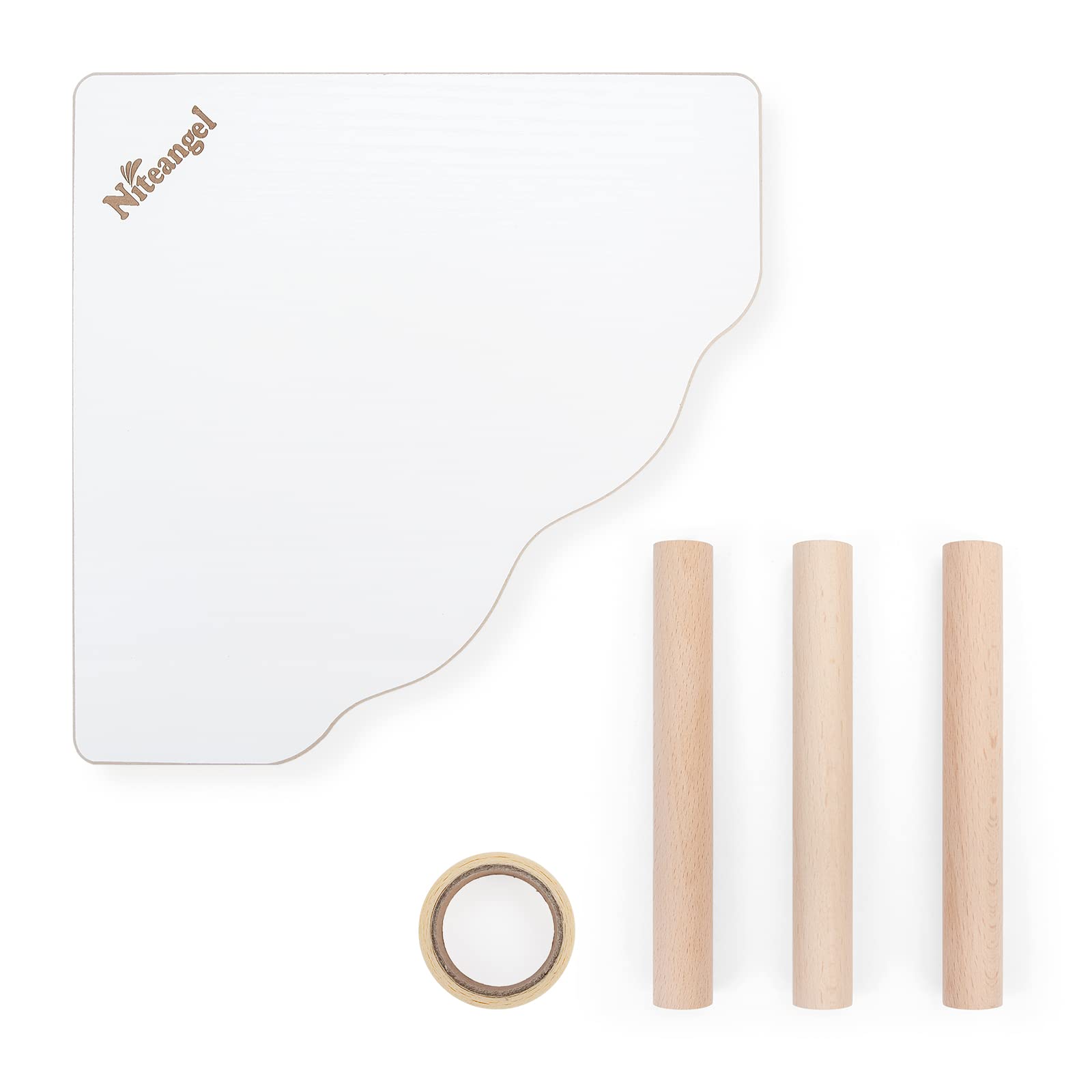 Niteangel Hamster Play Wooden Platform For Dwarf Syrian Hamsters Gerbils Mice Degus Or Other Small Pets (Triangle - 5.9'' Height, White)