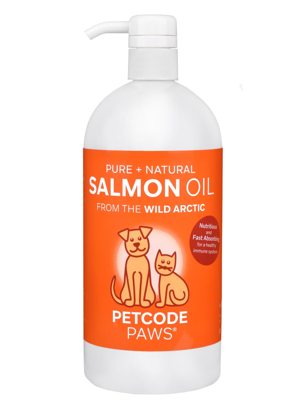 PETCODE PAWS 100% Pure + Natural Salmon Oil from The Wild Arctic for Dogs and Cats (32 OZ)