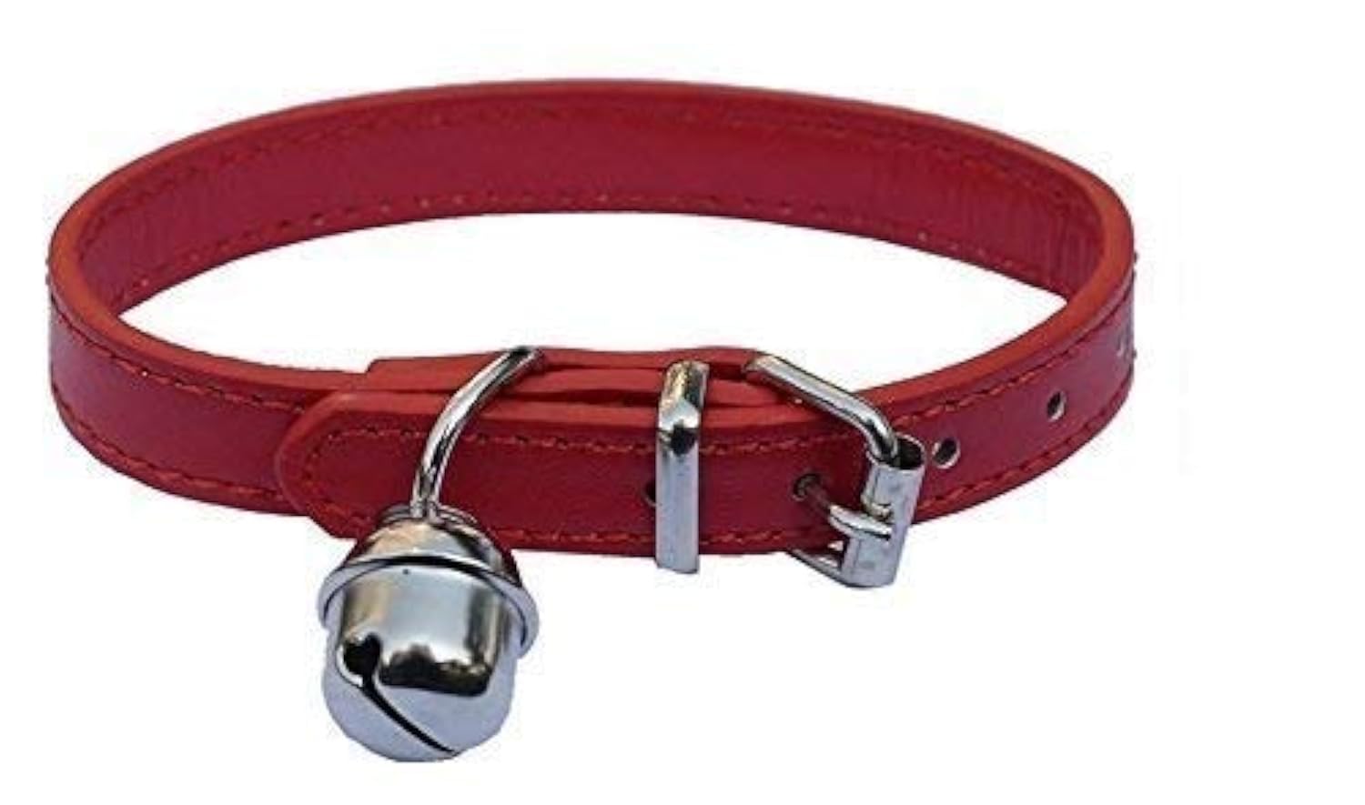 Red Leather Pet Collars for Cats,Baby Puppy Dog,Adjustable 8-10.5 Kitten Collar with Bell