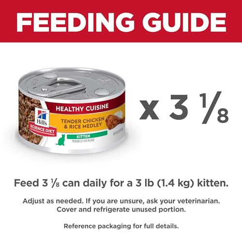 Hills Science Diet Healthy Cuisine, Kitten, Great Taste, Wet Cat Food, Chicken & Rice Stew, 2.8 oz Can, Case of 24