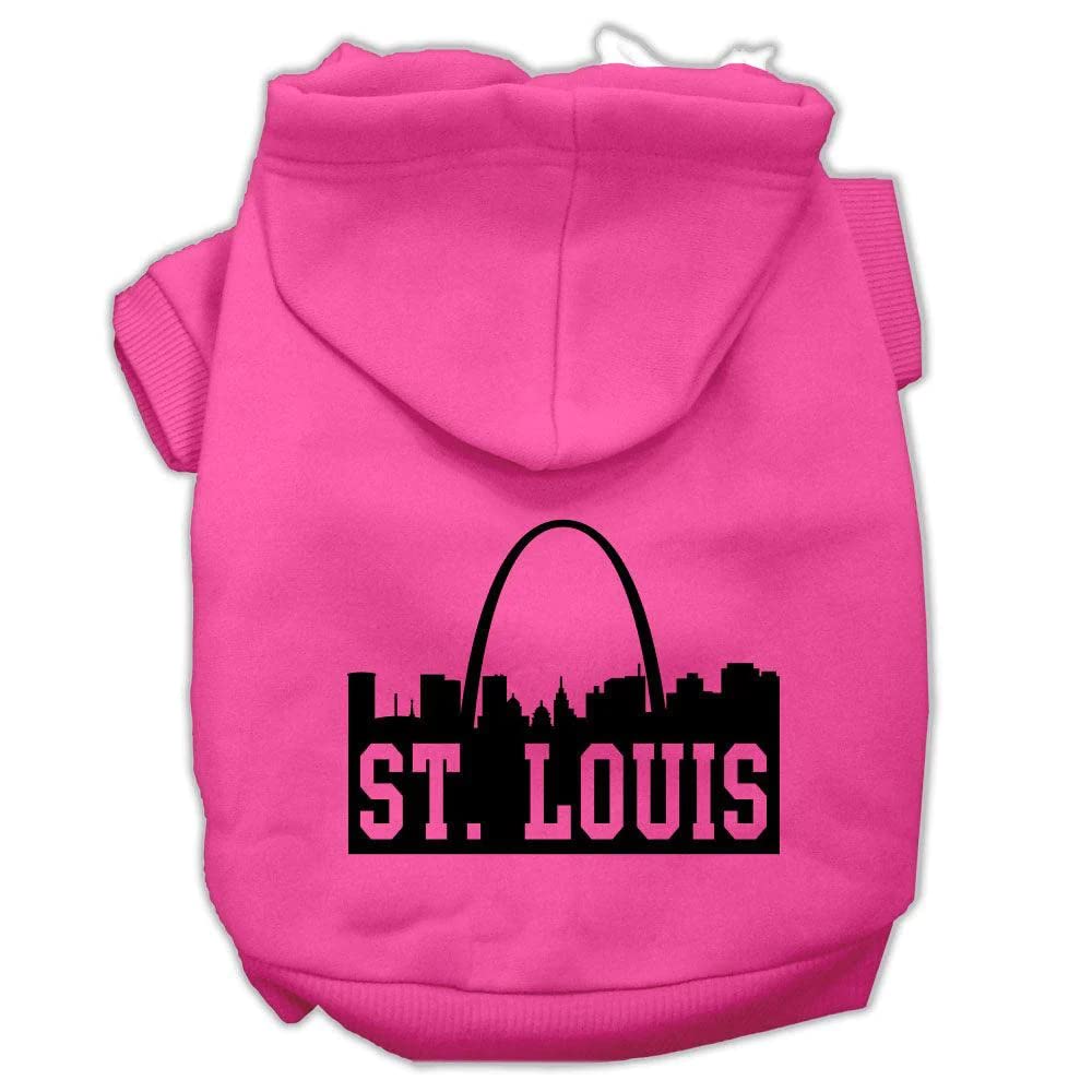 Pet Dog & Cat Hoodie Screen Printed, &quot;St. Louis Skyline&quot; Brown 3XL (25-35 lbs.)