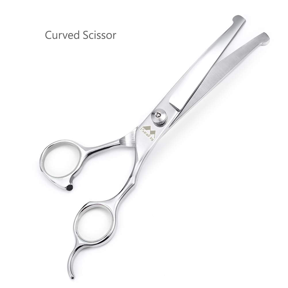 Dog Grooming Scissors Kit With Round Tip, Set Of 5 Cat Dog Scissors, Stainless Steel Pet Grooming Shears, Straight, Curved, Thin