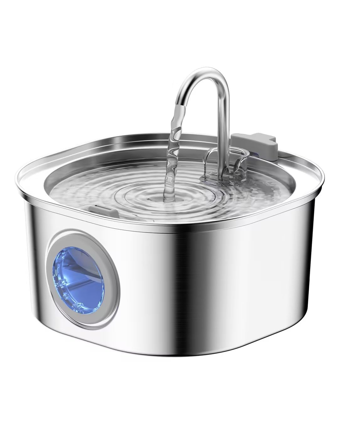 Pektaco Cat Water Fountain, Pet Water Fountain For Cats/Dogs Indoor, Stainless Steel Cat Drinking Fountains With Water Level Win