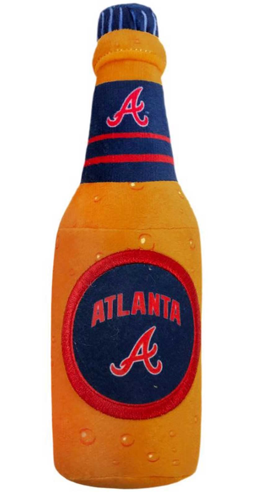 Pets First Mlb Atlanta Braves Stadium Beer Bottle Plush Dog Toy-Cutest Plush Toy For Dogs & Cats With Inner Squeaker & Premium E