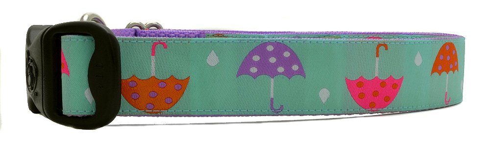 3 Dirty Dawgz Adjustable 1' Seasonal Spring Rain Umbrellas Dog Collars For Medium Large And X-Large Dogs (Large 1' (17'-27' Neck))