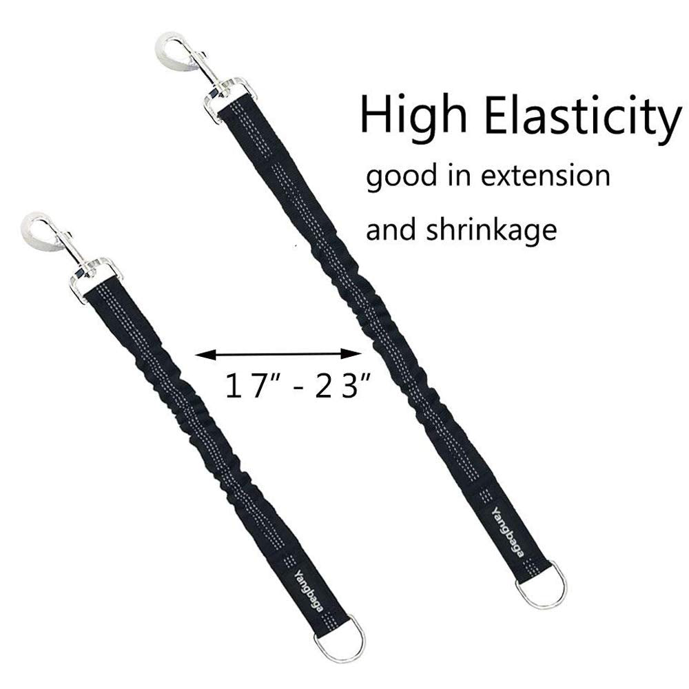Yangbaga Dog Leash Extender - Bungee Attachment, Nylon, 17''-23'', Black, for Dogs 20-60lbs, Model 555