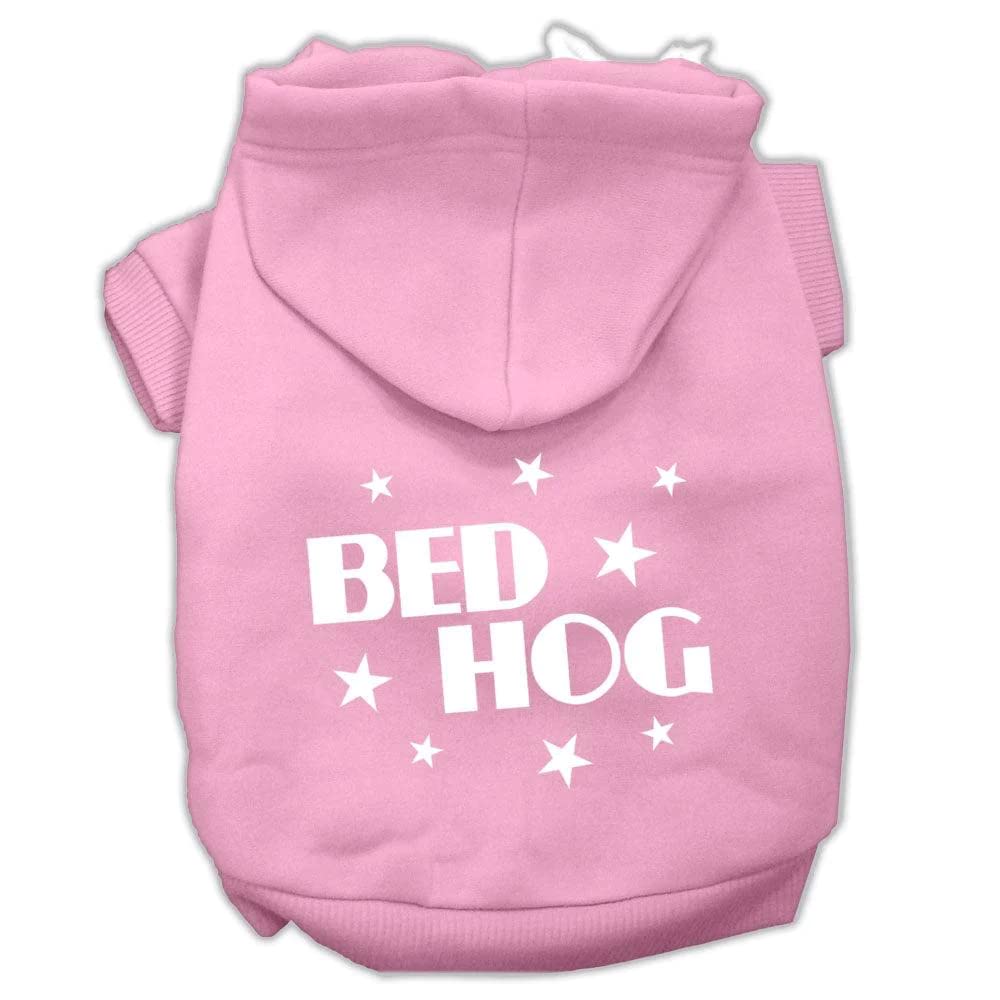 Mirage Pet Products 10&quot; Bed Hog Screen Printed Pet Hoodie, Small, Bright Pink