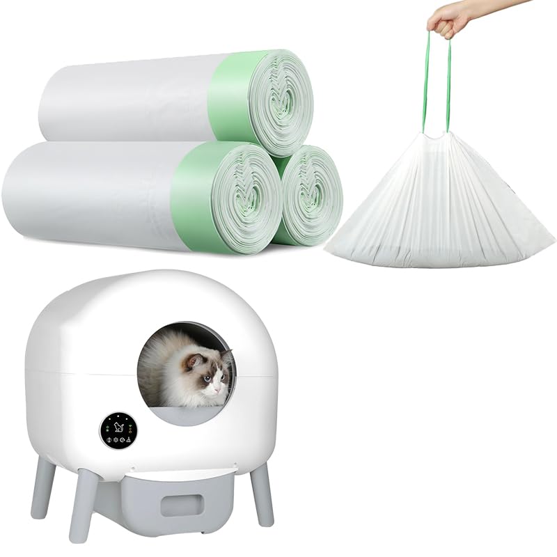 60 Count Cat Litter Bags Compatible With Zeacotio Fsitego Cumrig Robot 4 And 3 Self-Cleaning Litter Box, Extra Thick Cat Waste B