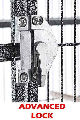 Mcage 64 Extra Large BlackVein Corner Flight Bird Cage for Parrots, Cockatiels & Budgies with Metal Seed Skirts & 1/2-Inch Bar Spacing