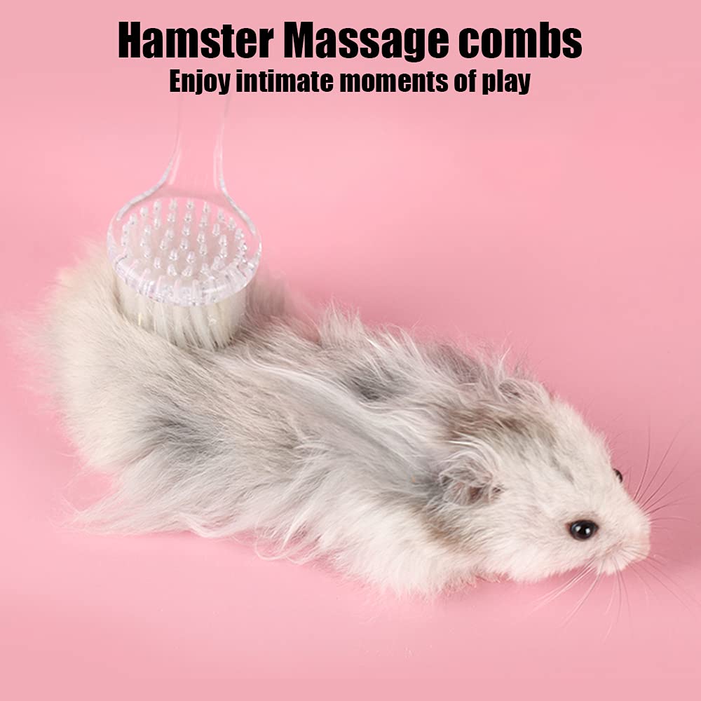 Woledoe 2 Pack Hamster Brush, Hedgehog Cleaning Supplies, Guinea Pig Massage Combs - Transparent