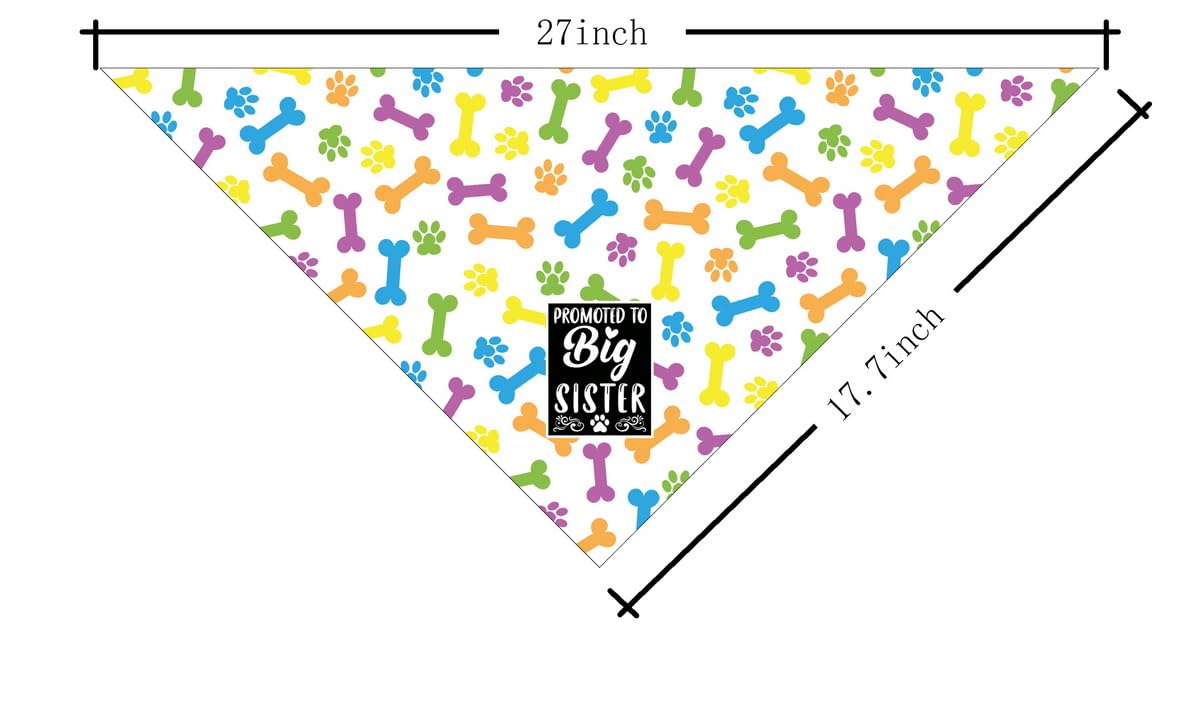 Dog Bandana, Promoted To Big Sister Dog Bandana, Dog Scarf Paw Printing, Dog Scarf Accessories, Dog Bandana Pet Scarf, Pet Baby