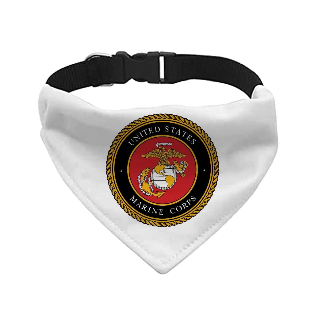 Marine Corps Pet Bandana Collar - Military Scarf Collar - Usa Dog Bandana (S)