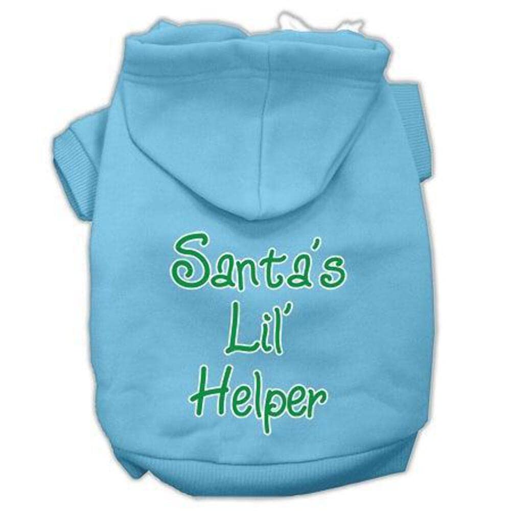 Christmas Pet Dog & Cat Hoodie Screen Printed, Santa's Lil Helper Gray XL (14-20 lbs.)