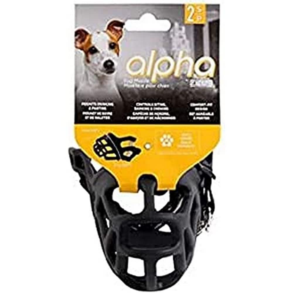 Zeus Alpha Tpr Muzzle For Small Dogs, Comfort Fit Design Prevents Biting, Barking And Chewing, Black