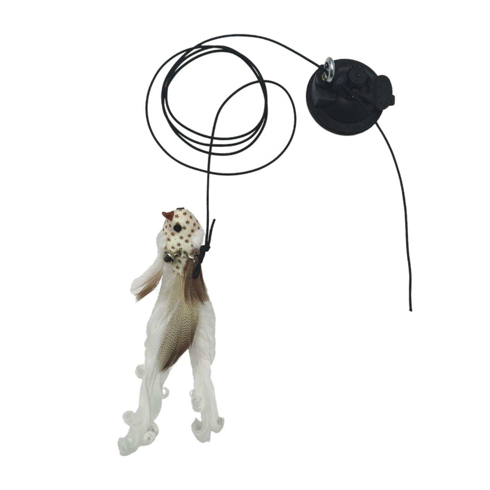 Ecomistiq Cat Stick Toys Interactive Teaser Rod Powerful Suction Cup For Kitten Chase D| Toys| Supplies |Pet