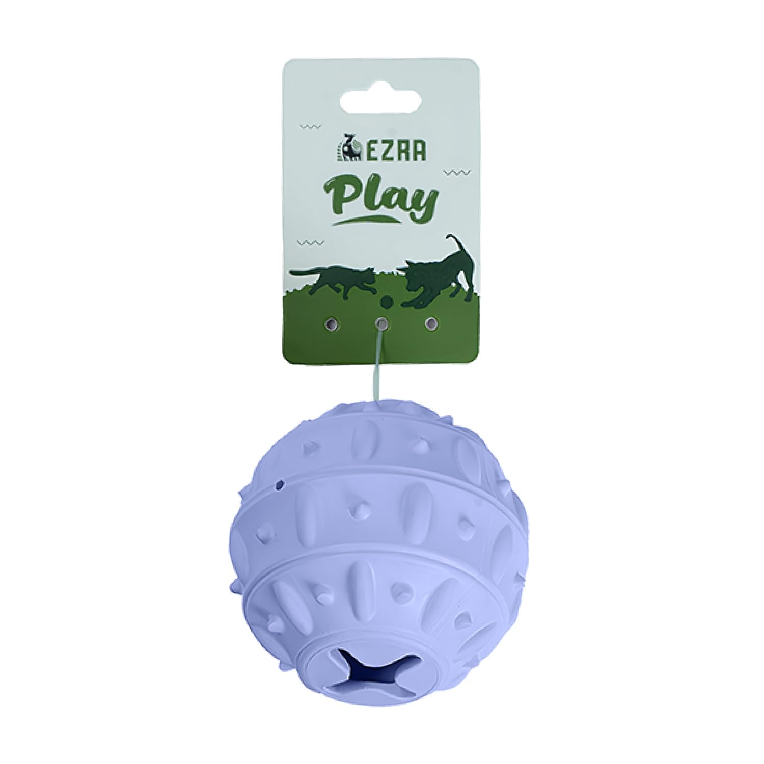 EZRA Play Bamboo Rubber Ball Dog Toy  Purple, Durable NonToxic Rubber Chew Ball | Interactive Fetch, Bounce & Dental Health To