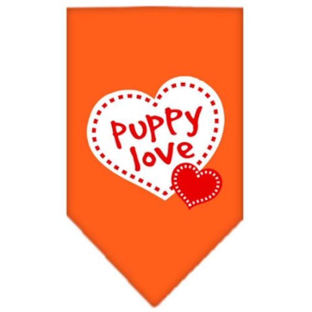 Mirage Pet Products Puppy Love Screen Print Bandana, Large, Orange