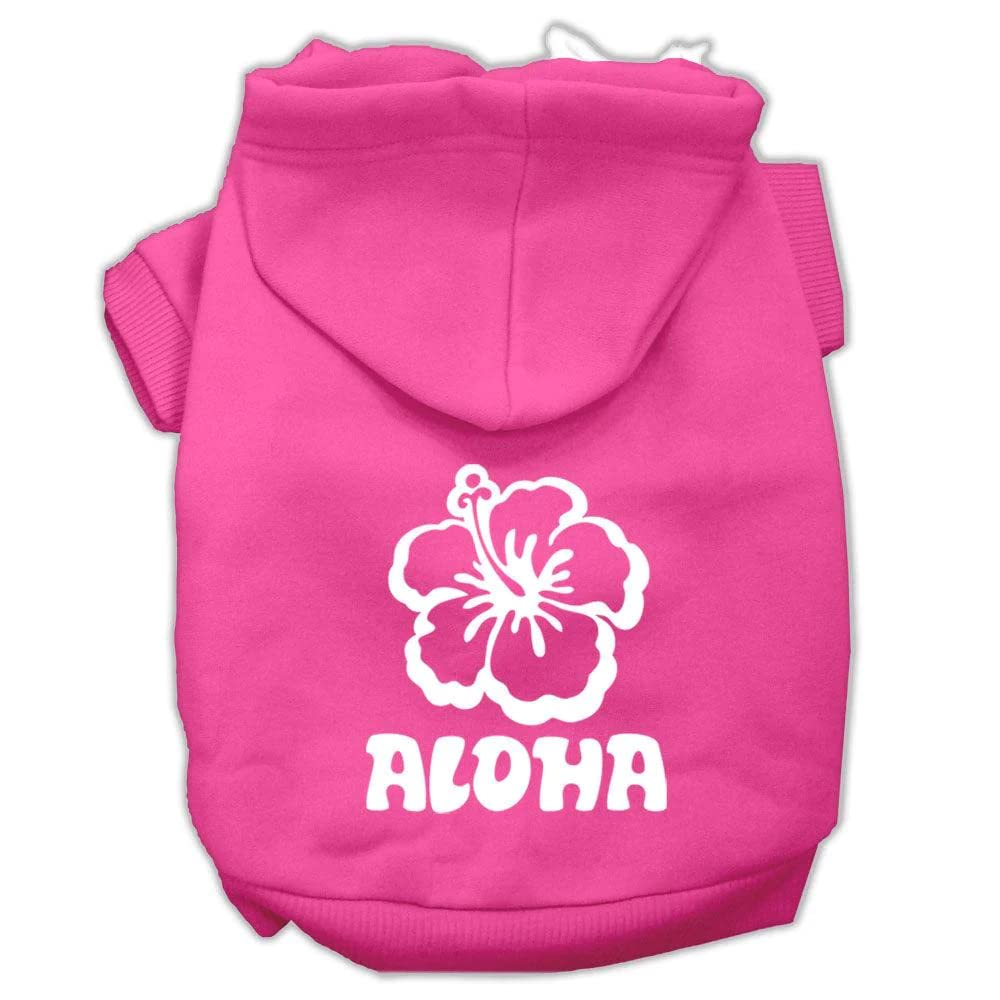 Pet, Dog & Cat Hoodie Screen Printed, 'Aloha Flower' Red Lg (10-14 Lbs.)