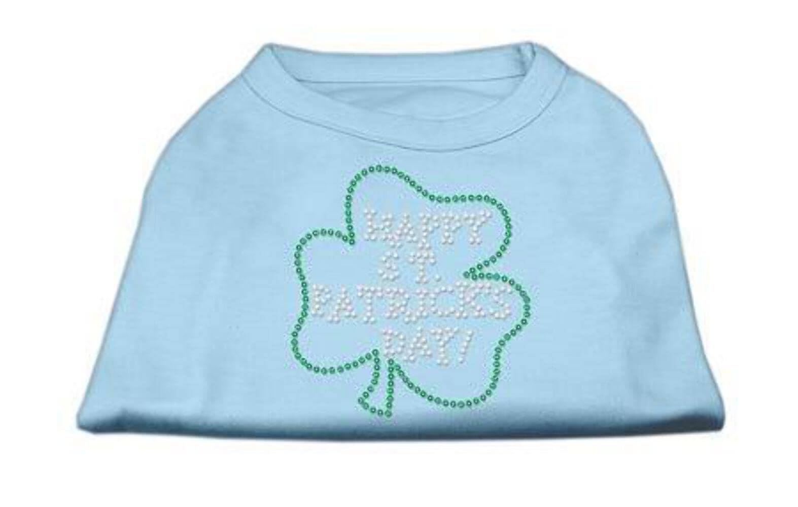 Pet Dog & Cat Shirt Rhinestone, 'Happy St. Patrick'S Day' Baby Blue Lg (10-14 Lbs.)
