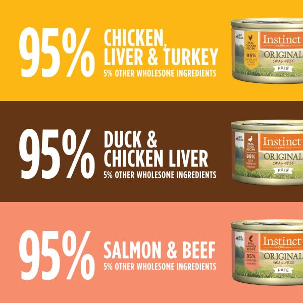 Instinct Original Grain Free Recipe Variety Pack Natural Wet Canned Cat Food by Natures Variety, 3 Ounce (Pack of 12)