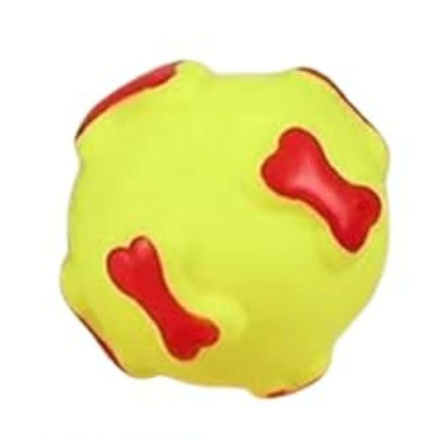 BOWLFULL BUDDIES Bone Design Ball, Pet Toy Ball, Squeaky Pet Chew Toys Balls, NonToxic Teeth Cleaning Chew Pet Toys for Small M