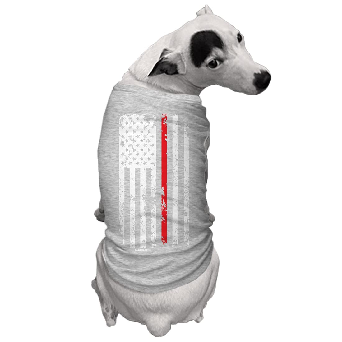Red Line Flag - Usa American Dog Shirt (Light Gray, 2X-Large)