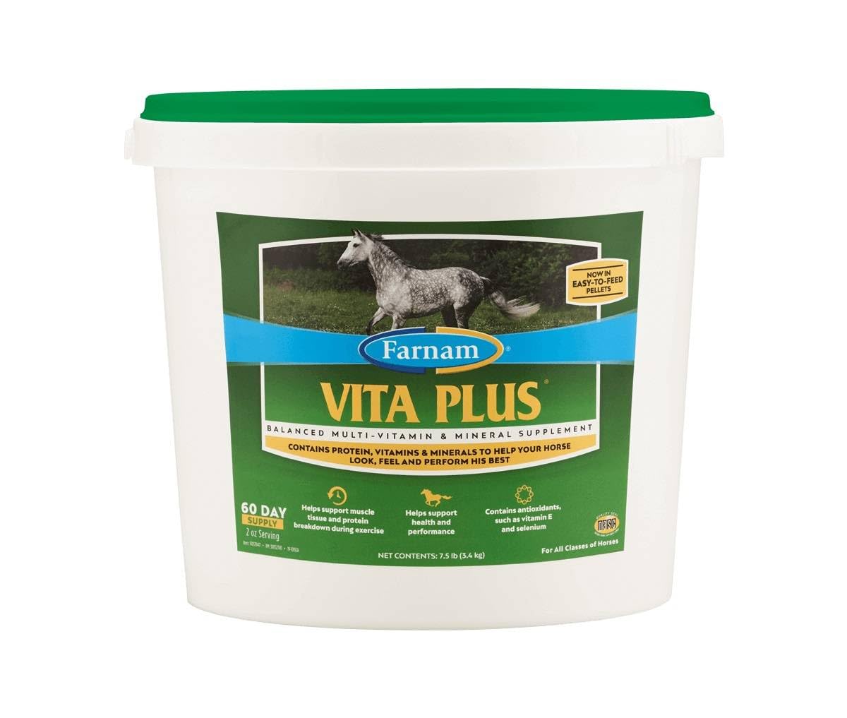Farnam Vita Plus Balanced Multi-Vitamin & Mineral horse Supplement, Provides balanced nutrition to support overall health and pe
