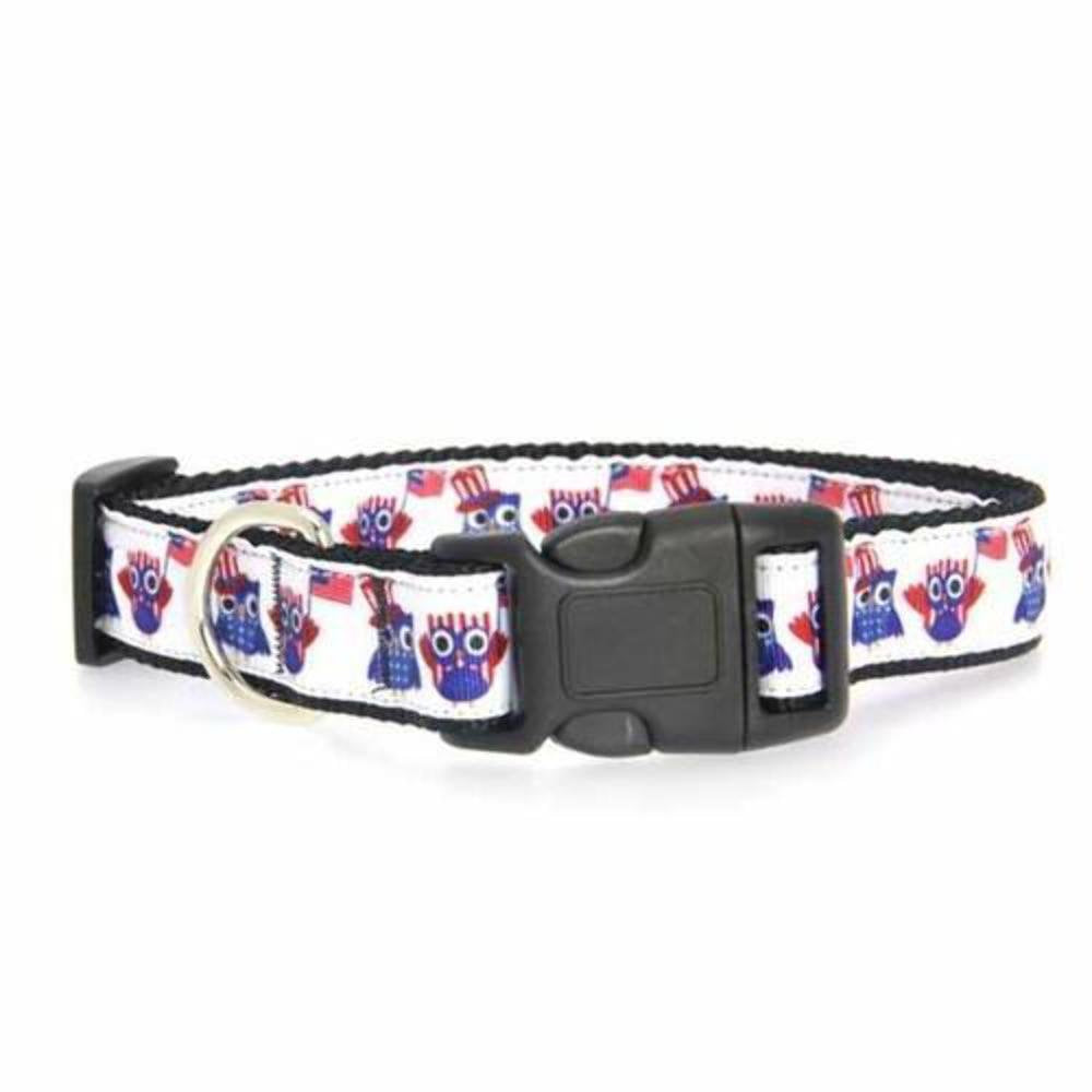 Pet Dog & Cat Nylon Collar or Leash, &quot;American Owls&quot; LG Collar