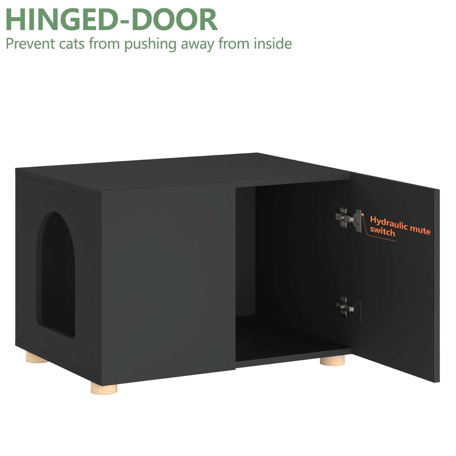 Amunrbrek Cat Litter Box Enclosure, Litter Box Furniture, Stylish Modern Litter Box Cabinet, Wooden Cat House, End Table, Nights